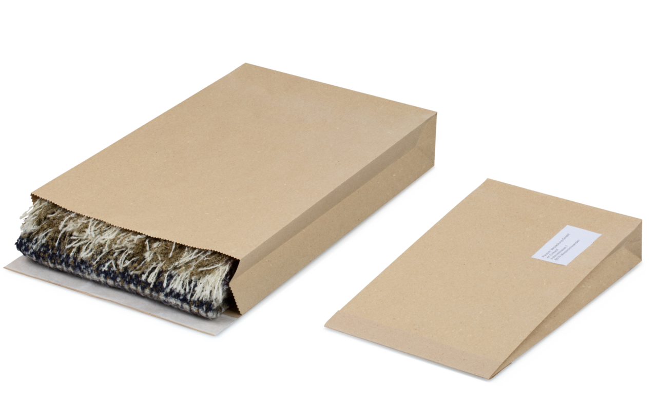 Pochette d'expédition papier d'herbe avec fond plat