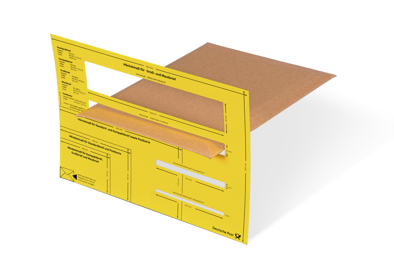 Gabarit postal pratique : pour déterminer rapidement et précisément la taille adaptée afin d'optimiser les frais d'expédition de votre contenu.