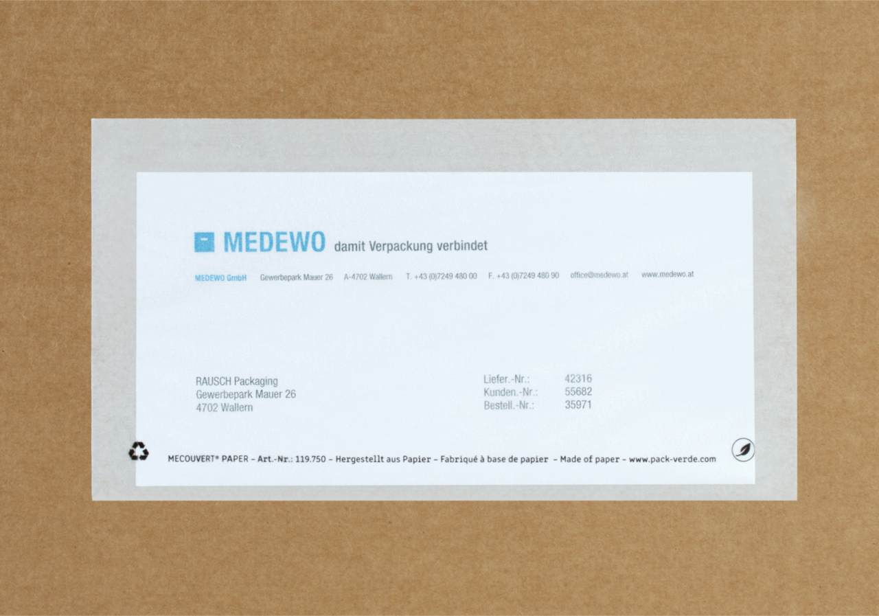 MECOUVERT® PAPER Pochette adhésive porte-documents