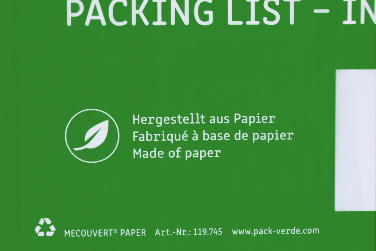 L'impression informe le déstinataire sur la durabilité de MECOUVERT® PAPER