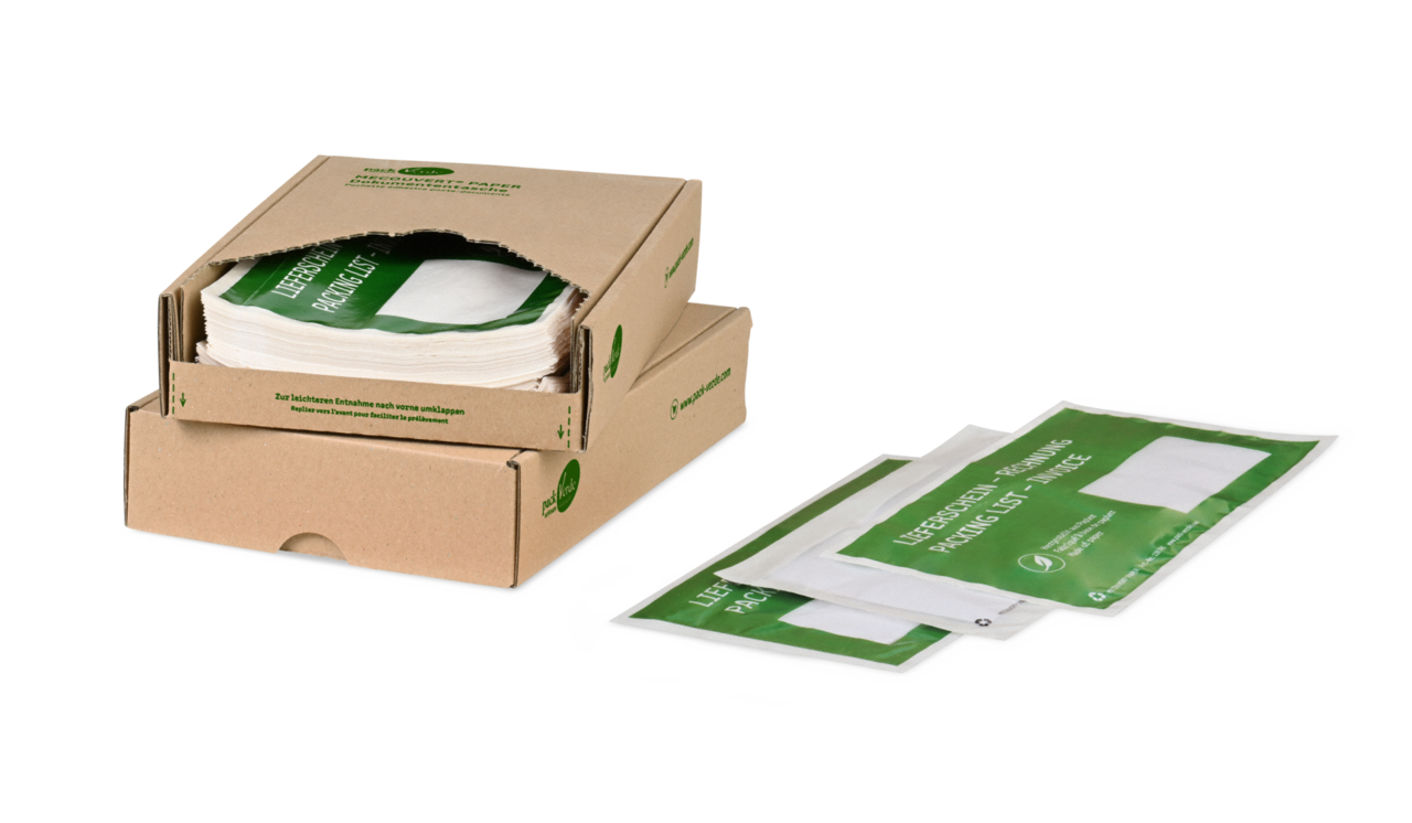MECOUVERT® PAPER Pochette adhésive porte-documents dans un carton distributeur