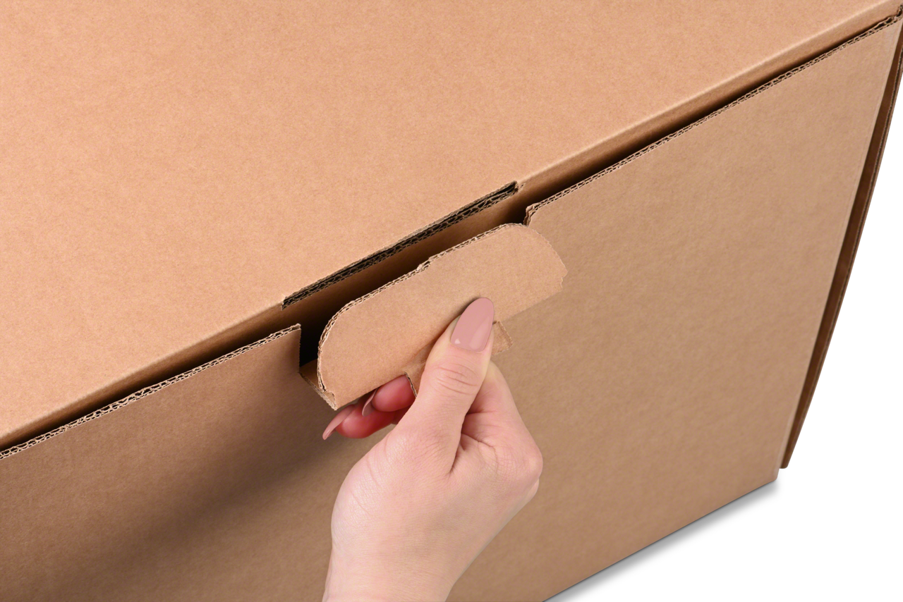 le carton peut être ouvert et refermé plusieurs fois grâce une boucle intégrée