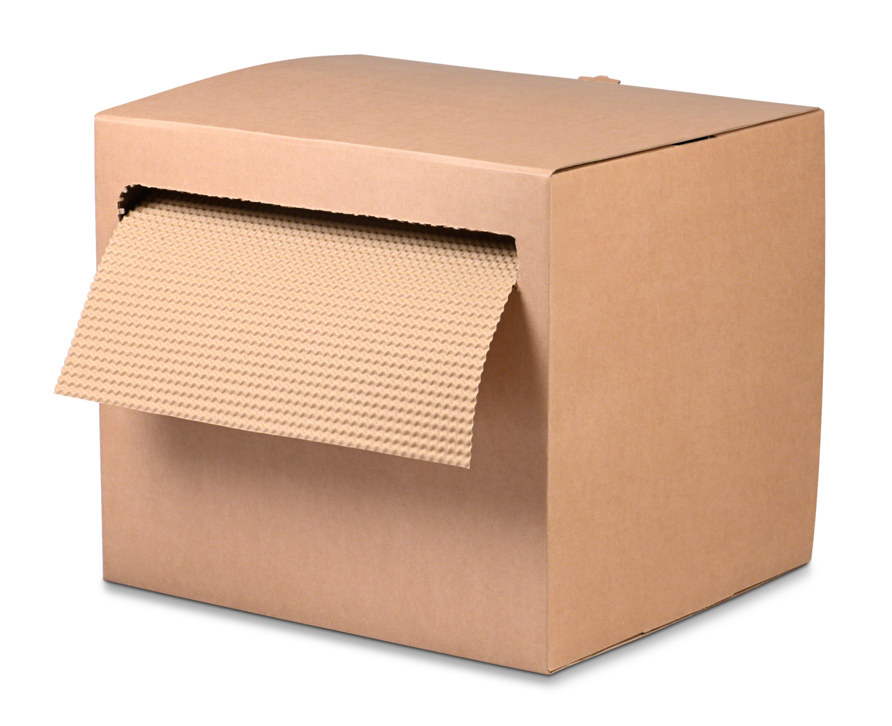 Papier d'emballage gaufré dans un carton distributeur