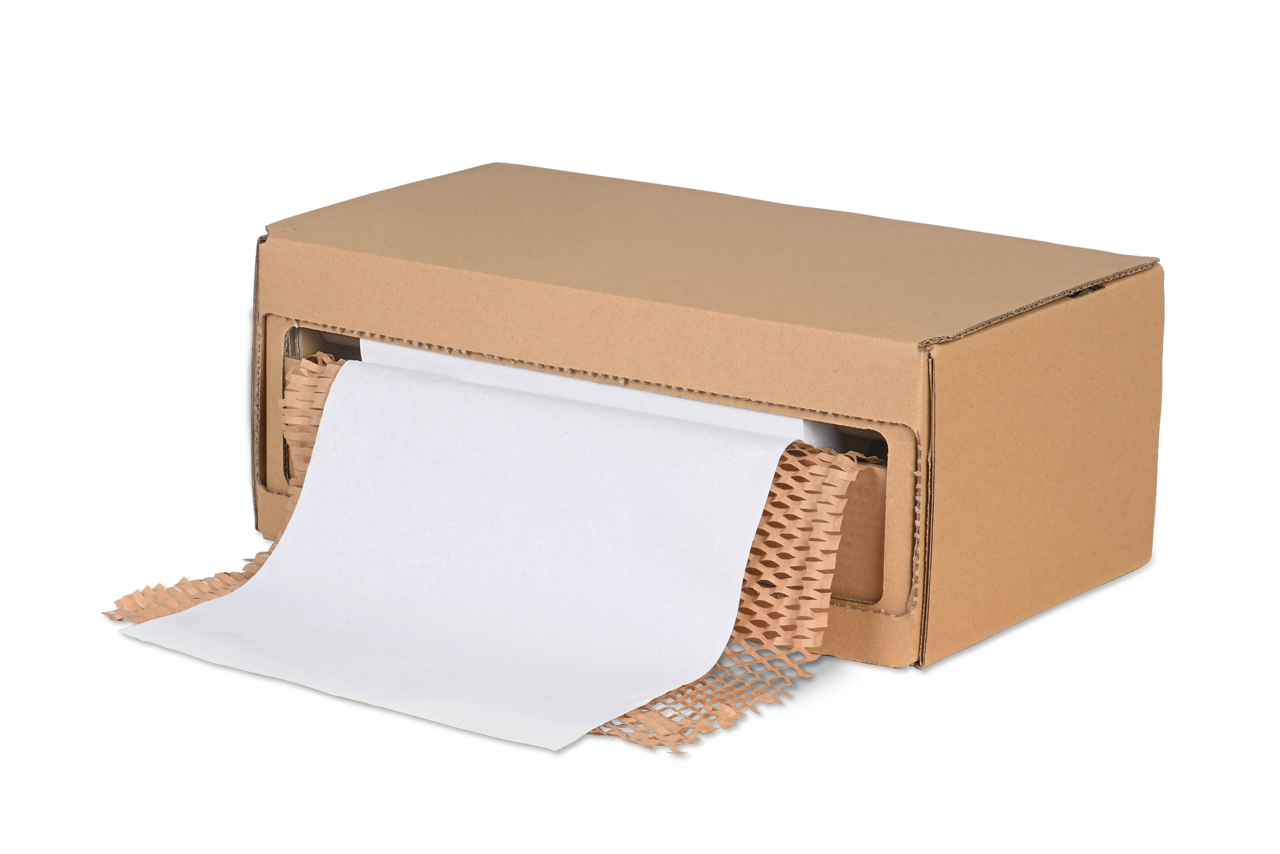 Papier alvéolaire en carton distributeur, papier de soie inclus
