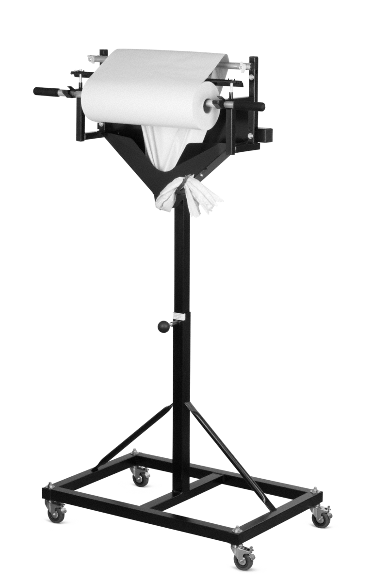 support mobile à rouleaux (réf. 199.692) avec dérouleur à froisser monté (réf. 199.690)