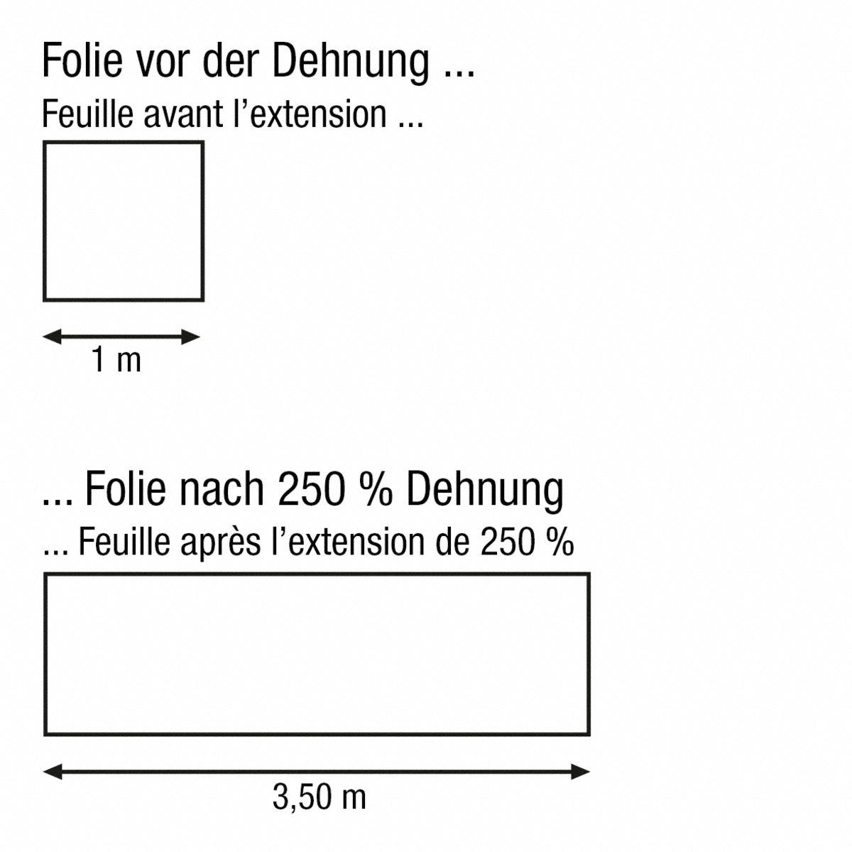 créer à partir d'une feuille de 1 m à l'origine après l'avoir étirée jusqu'à 3,40 m