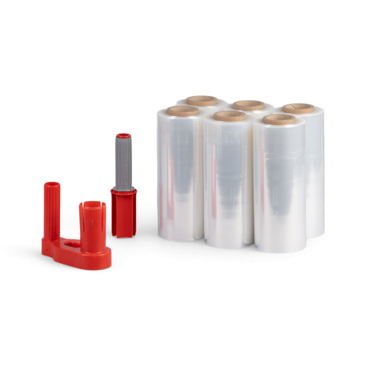 Set film étirable manuel 6 rlx + dérouleur, 17–23 µm