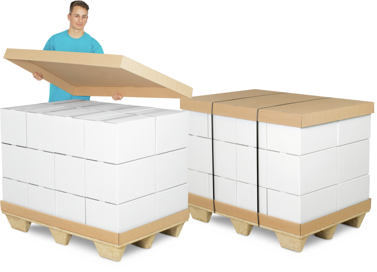 Couvercle / fond pour palette en carton ondulé