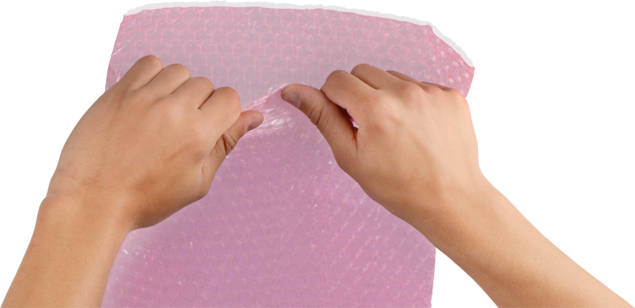 Pochette à bulles d' air ANTISTATIC rose