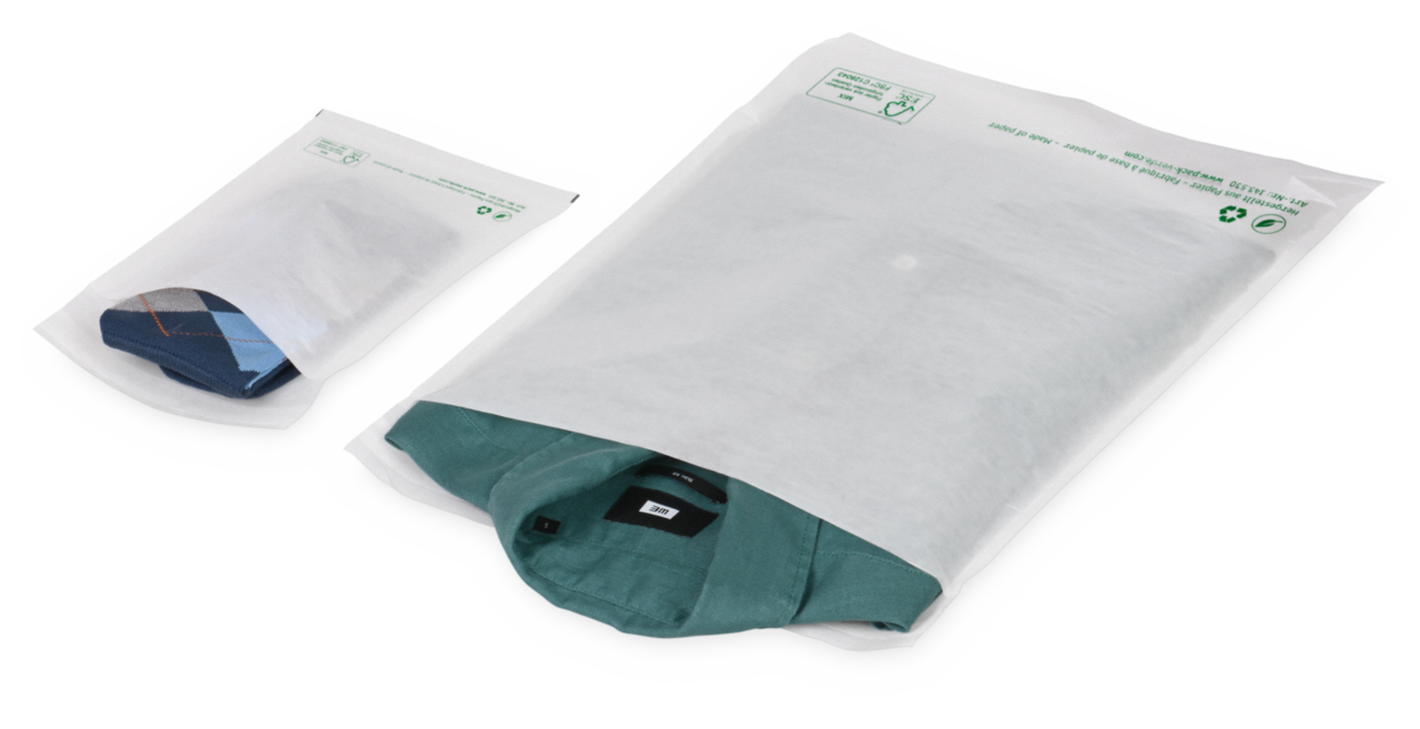 Sachet plat en papier cristal avec fermeture adhésive