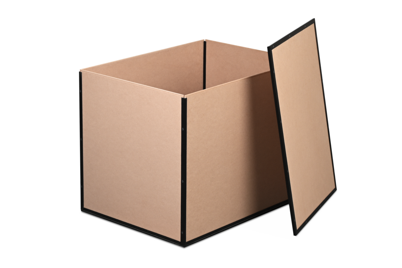 Caisse en bois pliante avec couvercle, clipsable
