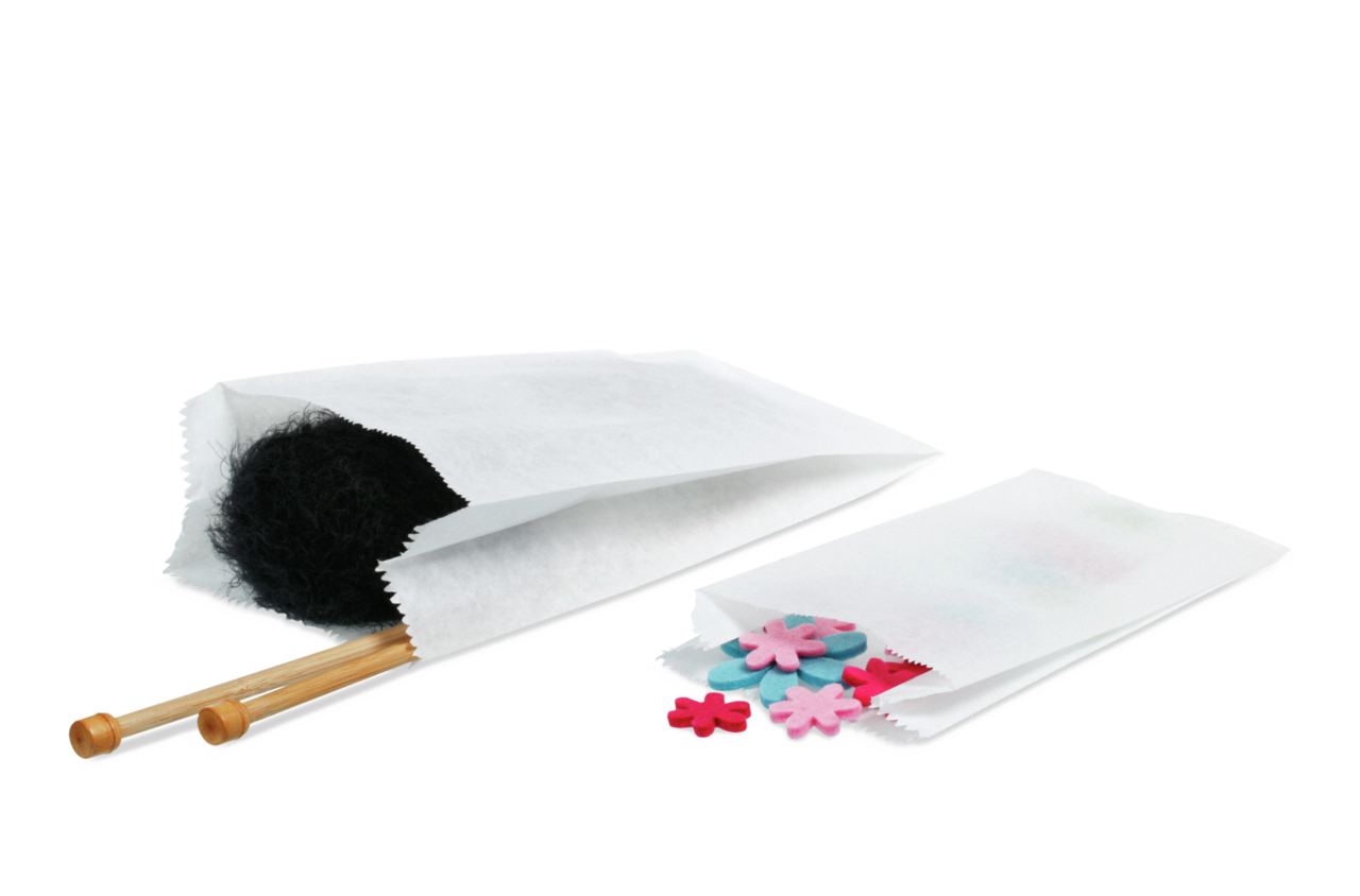 Sachet en papier à soufflets blanc