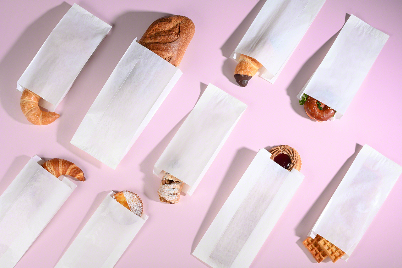 Sachet plat en papier pergamine, blanc