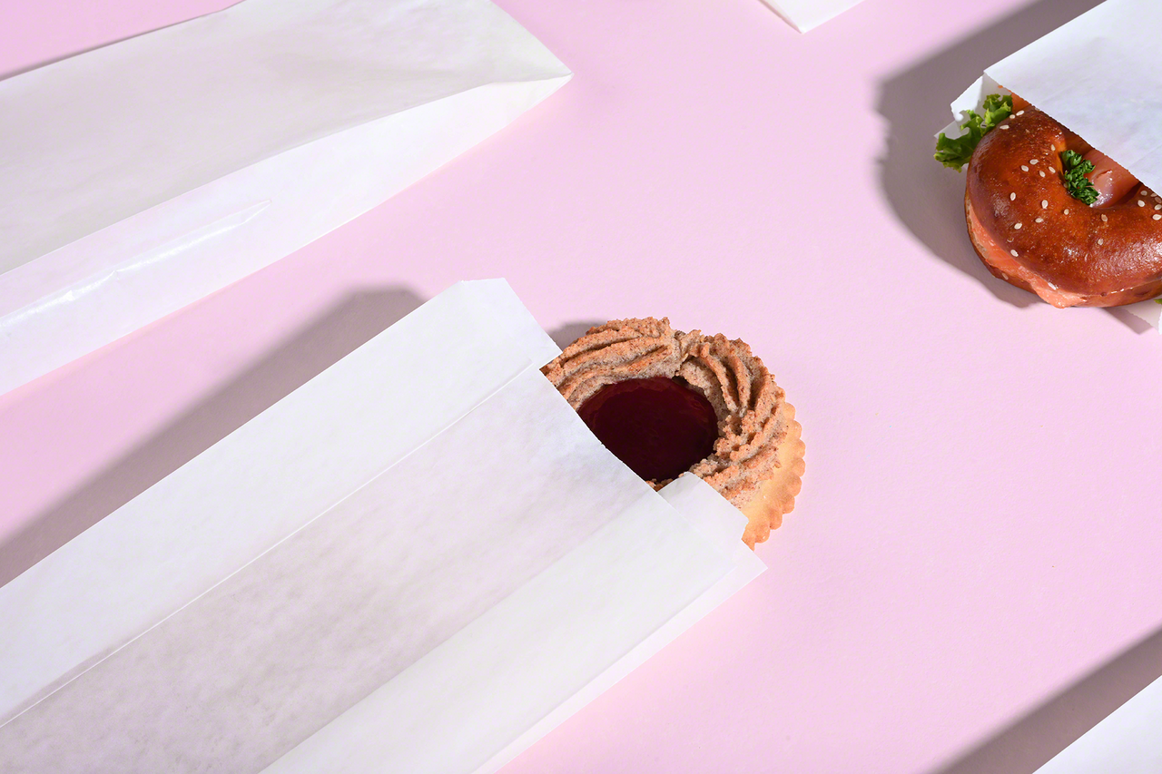 Sachet plat en papier pergamine, blanc