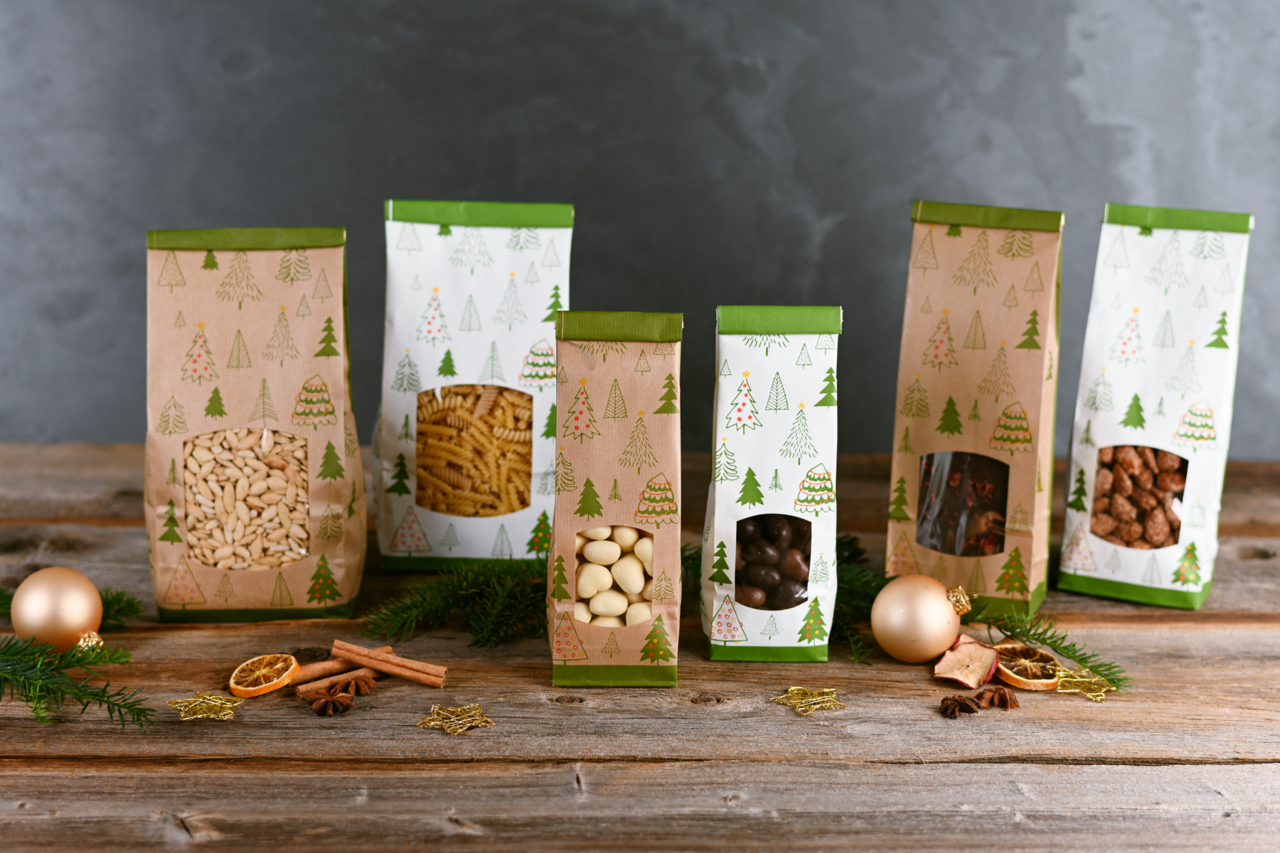 Sachet à fond plat en papier kraft NOËL EN FORET