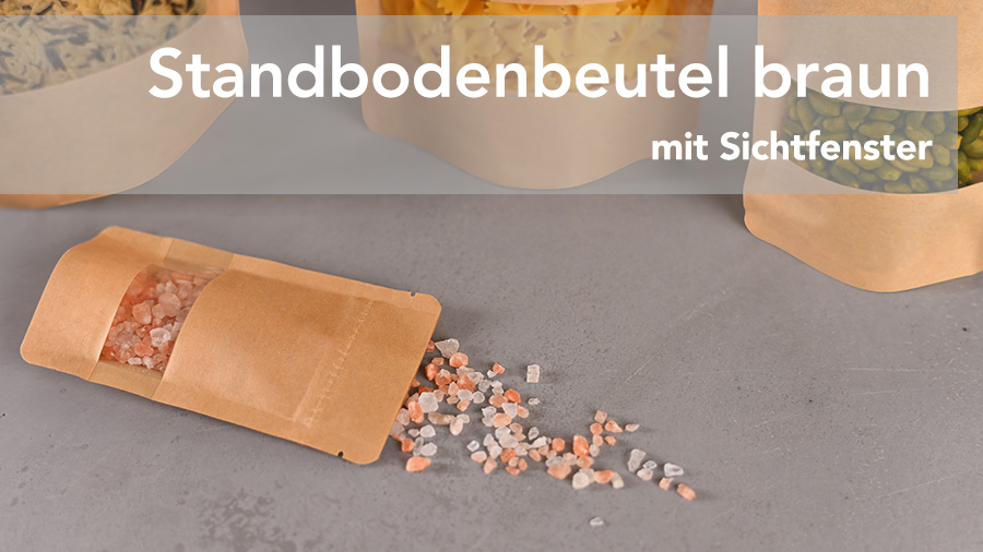 Sachet autoporteur brun avec fenêtre transparente