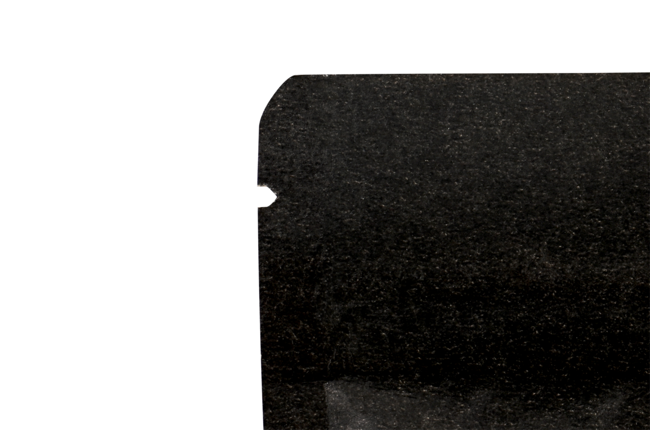 Sachet autoporteur noir avec fenêtre transparente