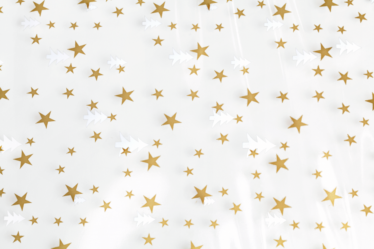 Sachet plat en CPP avec des étoiles