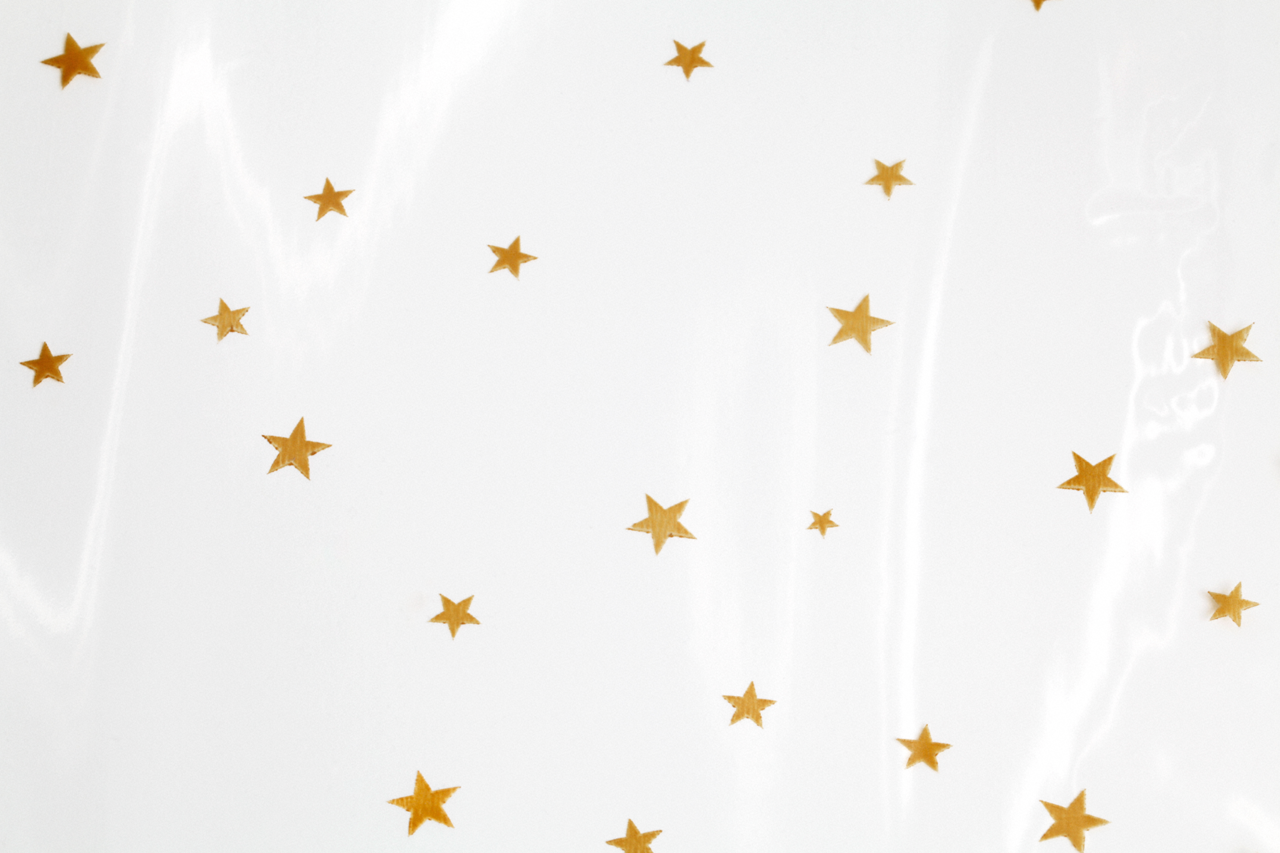 les étoiles dorées donnent de l’éclat de Noël au sachet