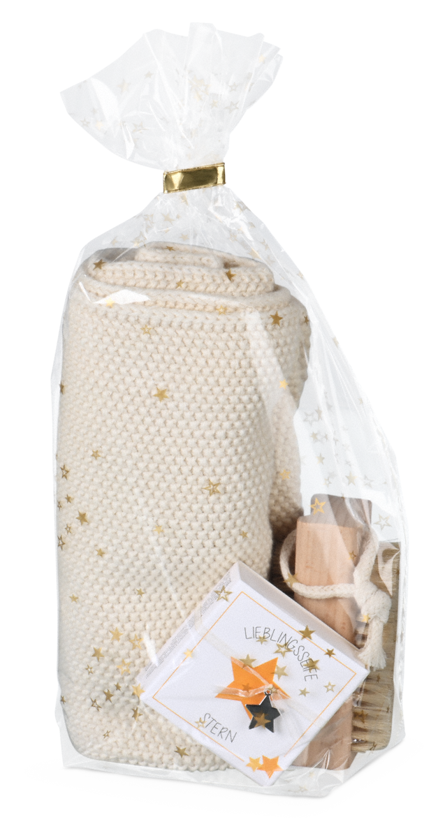 Sachet à fond croisé en OPP avec des étoiles