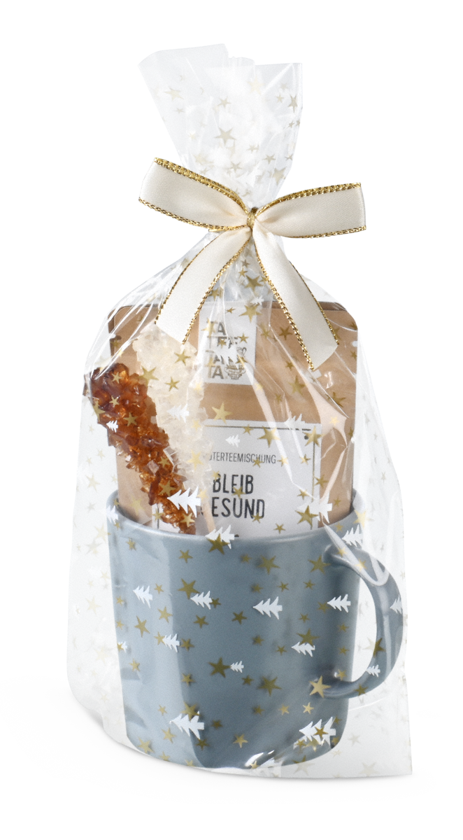 Sachet à fond plat en CPP avec des étoiles