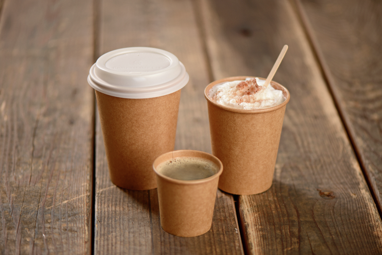 Gobelet pour boissons chaudes, couche PE brun