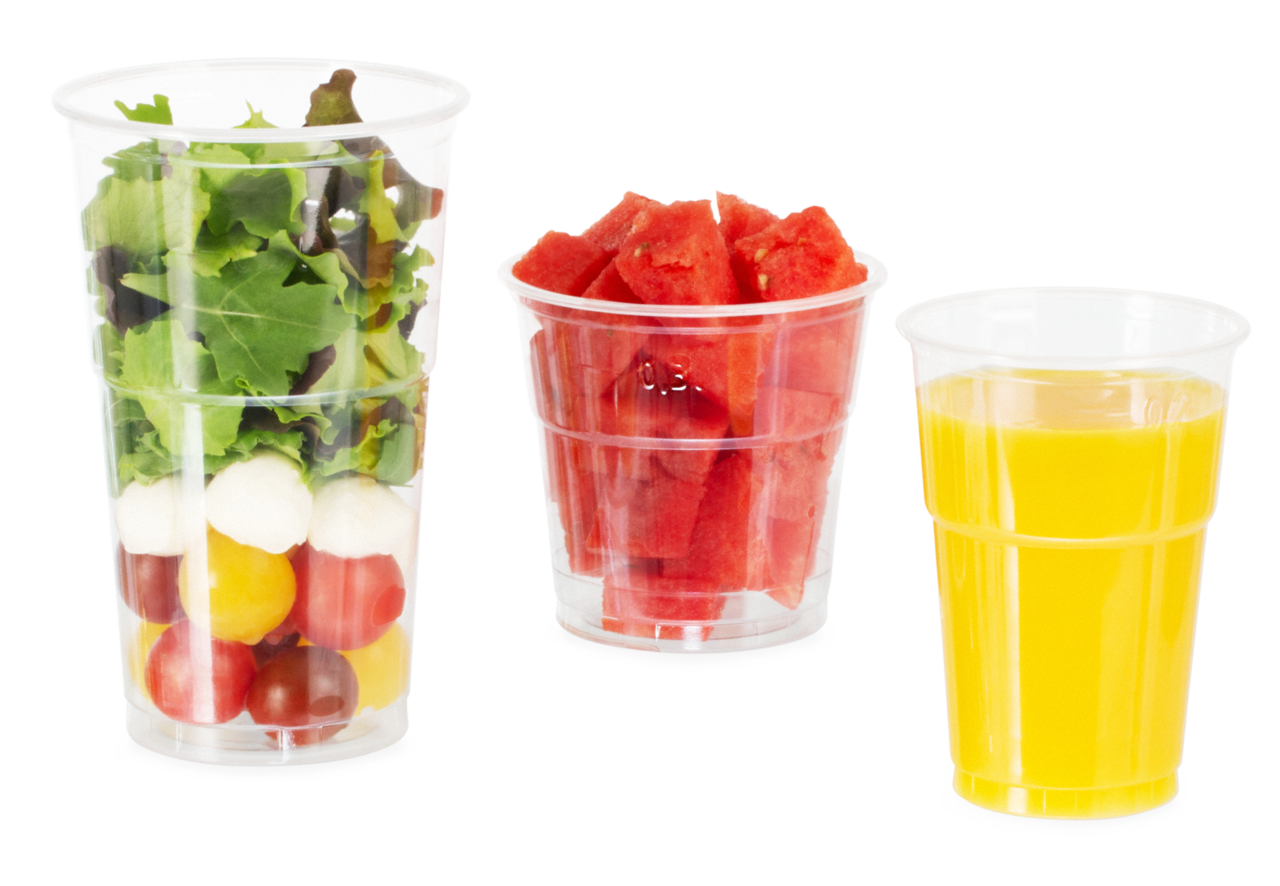 Clear Cup en rPET avec repère de niveau 
