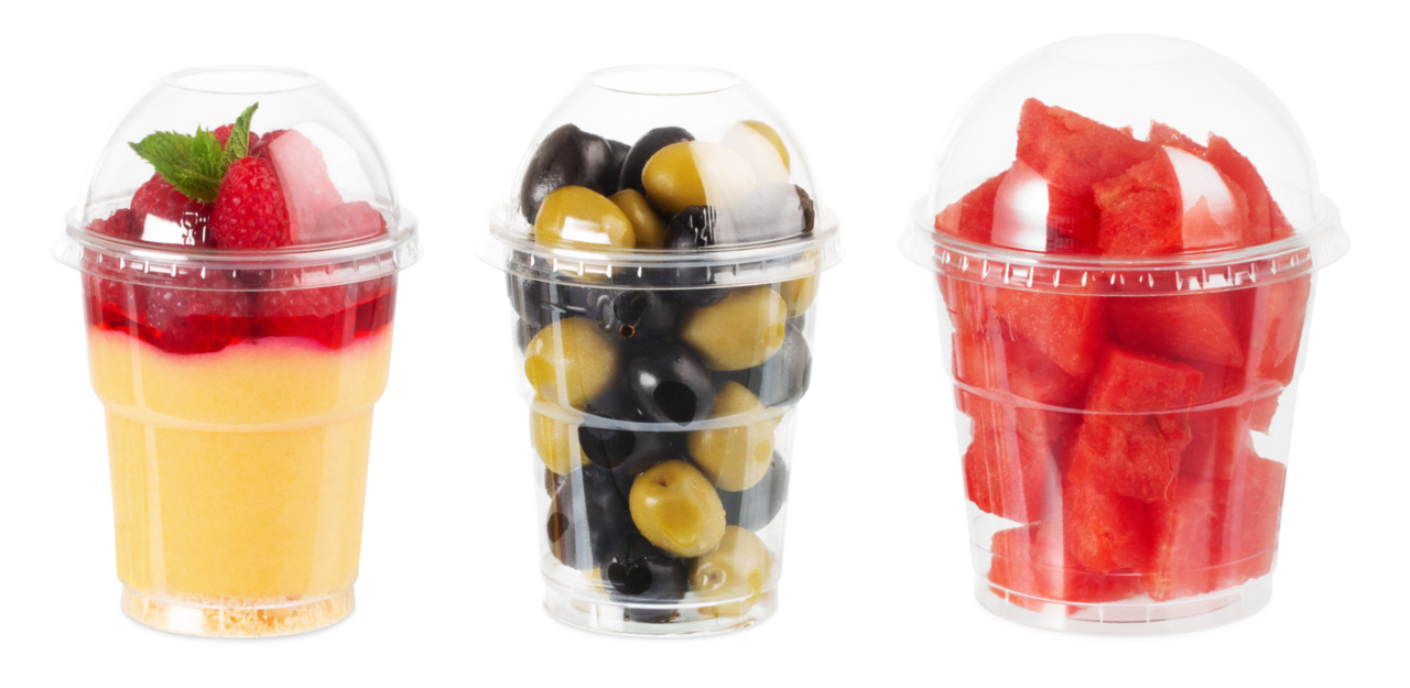 couvercle en dôme sans ouverture pour Clear Cup en rPET 