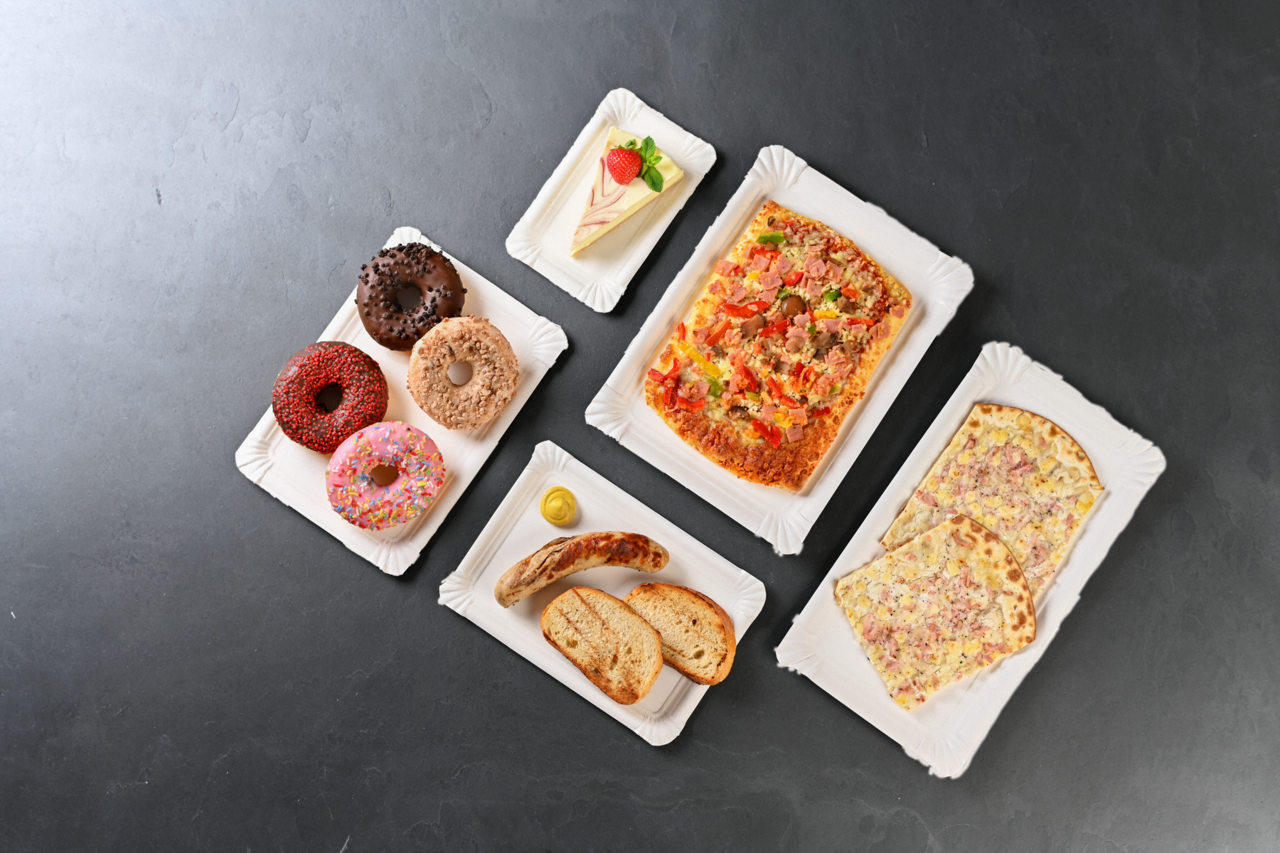 Assiette en carton rectangulaire, non couchée