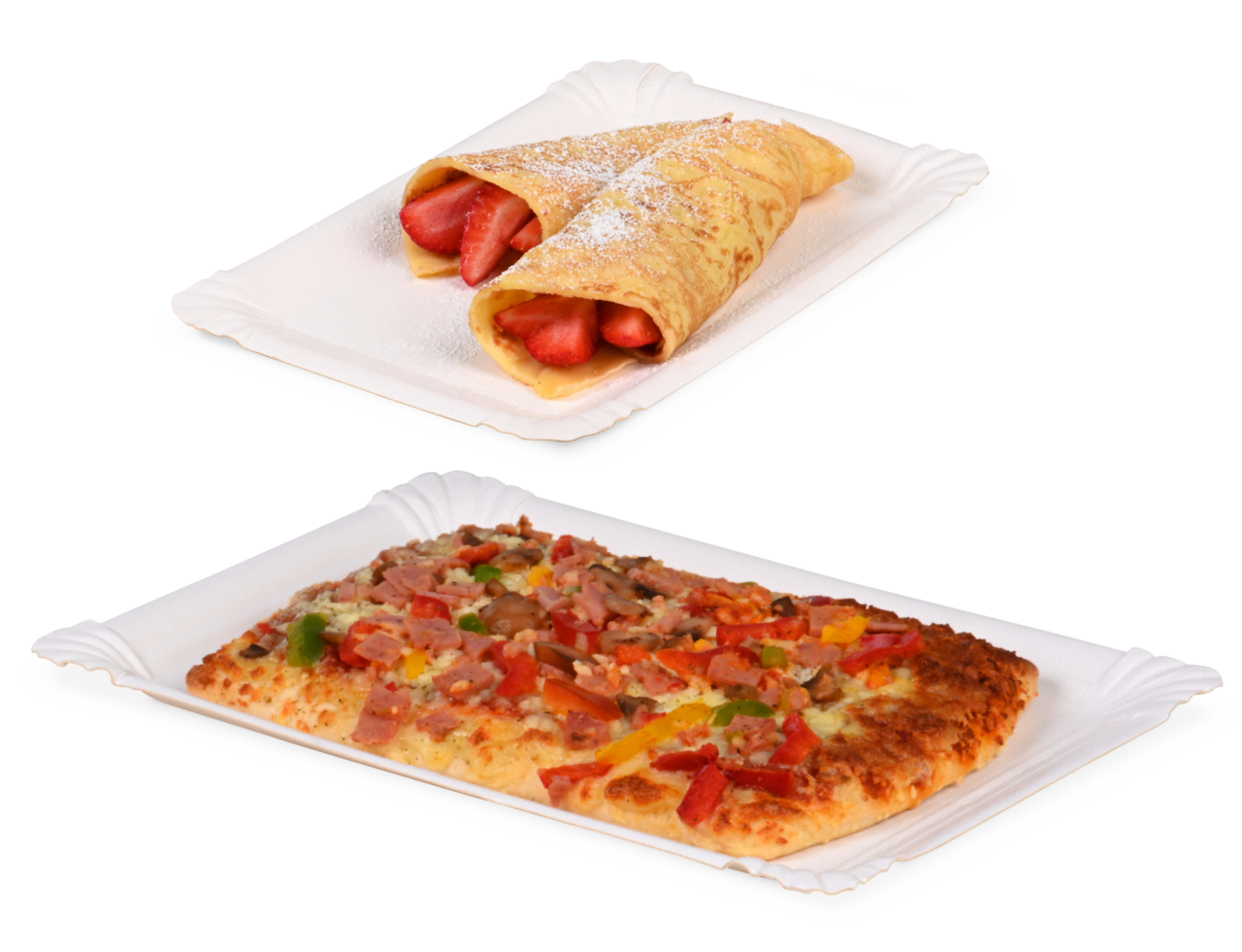 Assiette en carton rectangulaire, non couchée