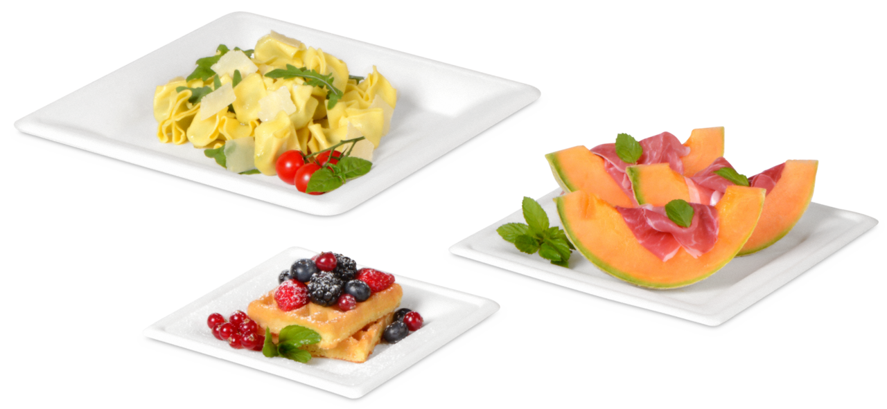 Assiette carrée en bagasse