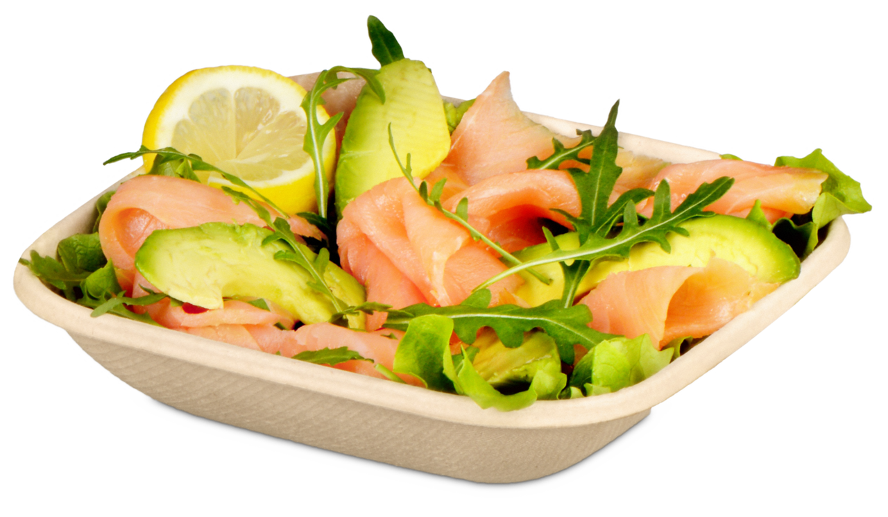 Bol en bagasse rectangulaire
