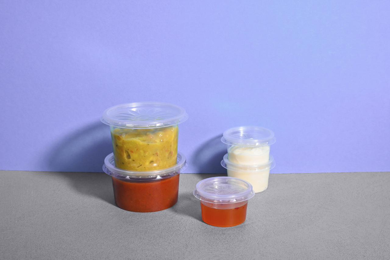 Pot à sauce et couvercle en PP