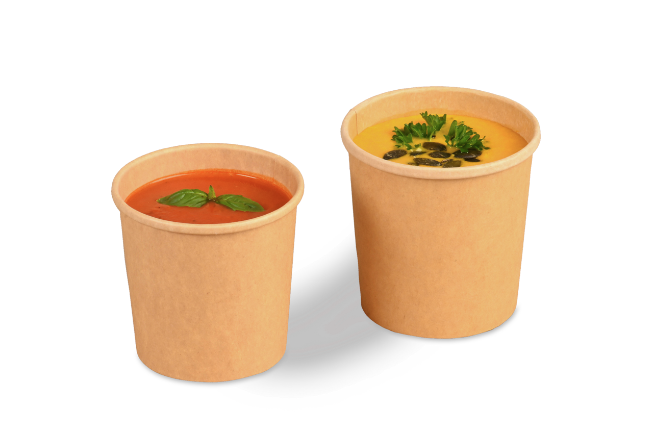 Gobelet à soupe à emporter brun