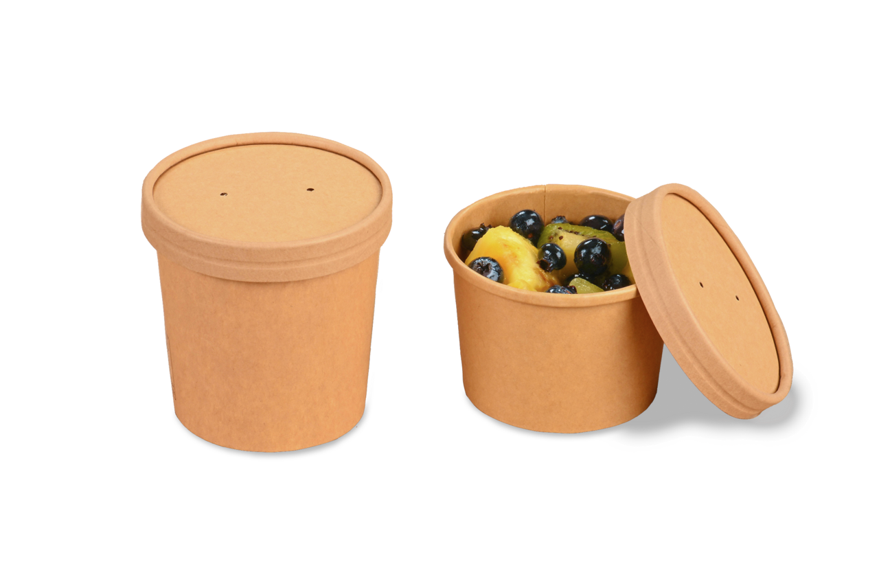 Couvercle à membrane carton pour gobelet à soupe