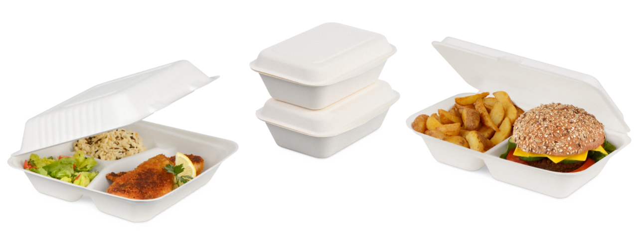 Boîte-repas en bagasse avec couvercle