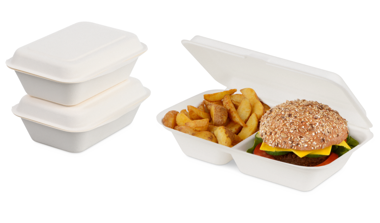 Boîte-repas en bagasse avec couvercle