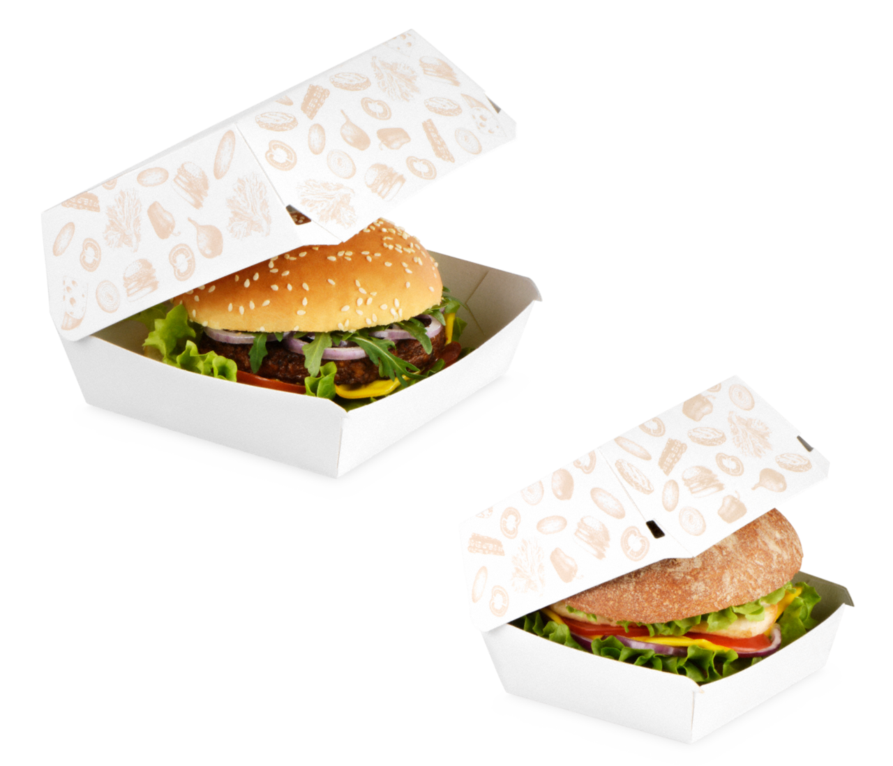 Boîte burger en carton «FRISCH & fein»