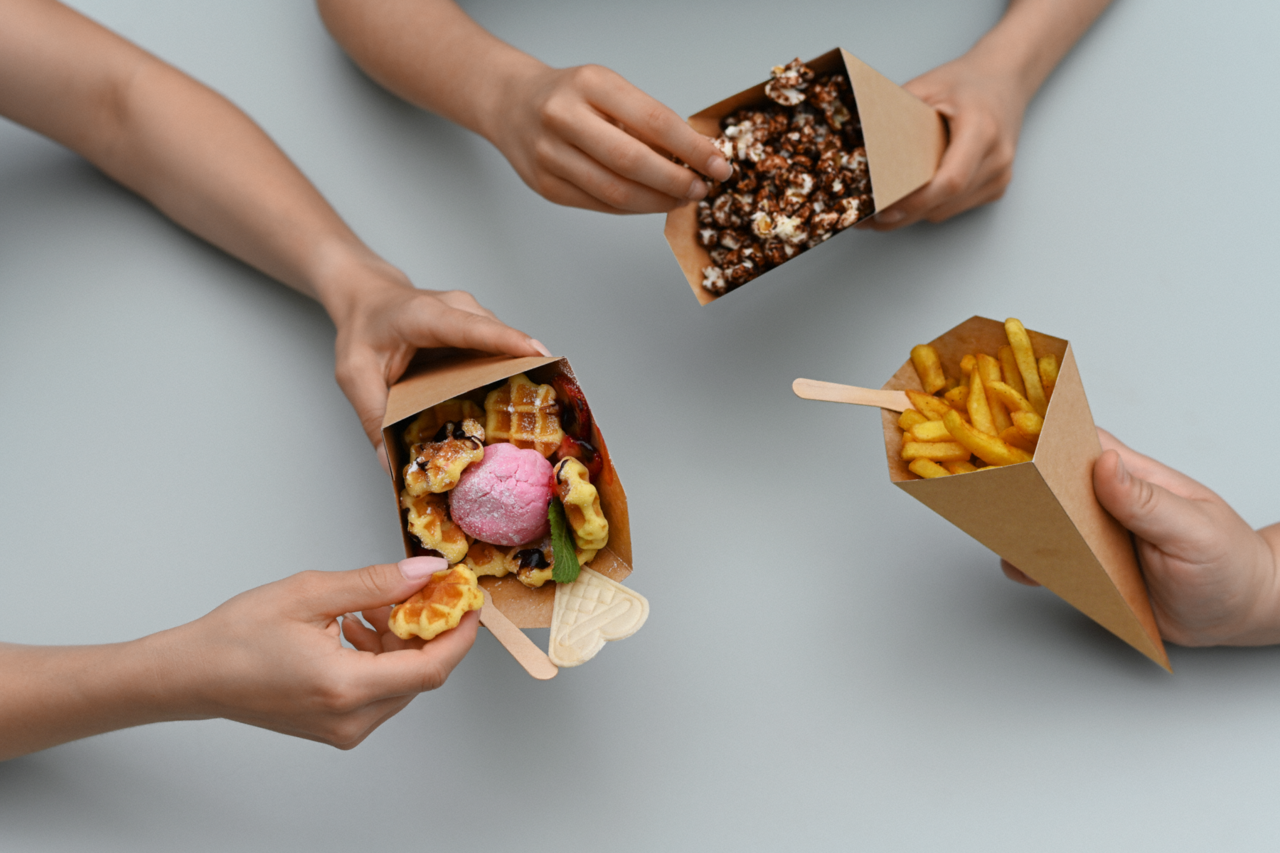 peut être utilisé comme cornet de frites, mais aussi pour d'autres collations