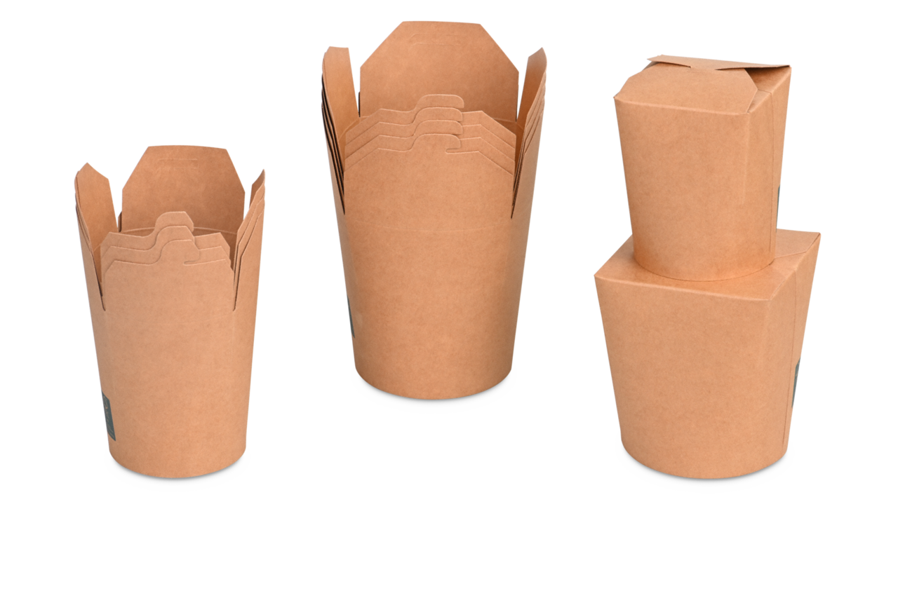 gain de place, les Asia-Boxes sont facilement emboîtables à vide. Les emballages à emporter peuvent également être empilés au comptoir