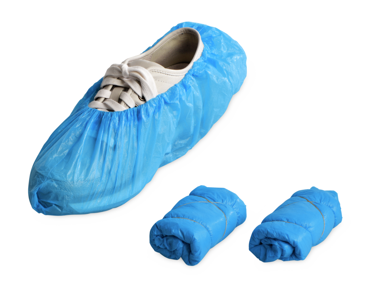 Couvre-chaussure bleu à usage unique CPE