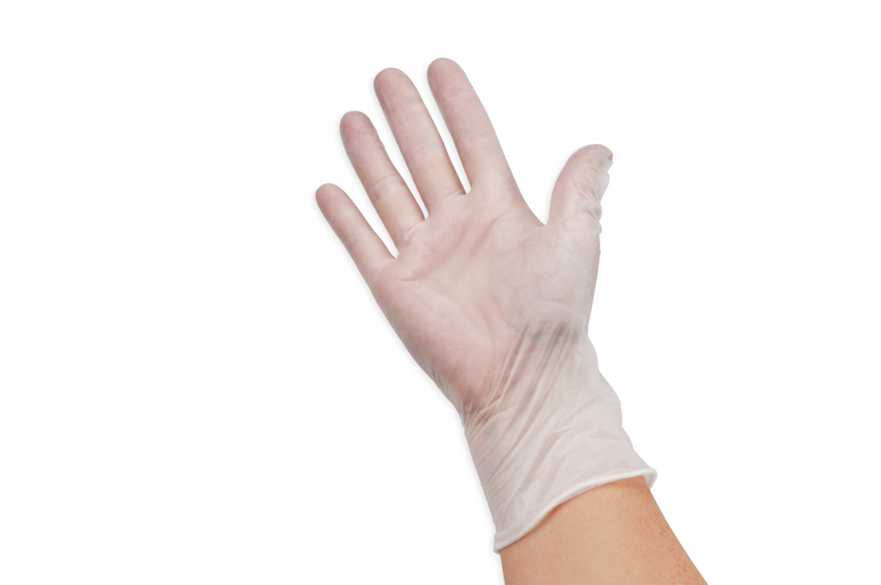 Gants en vinyle transparent