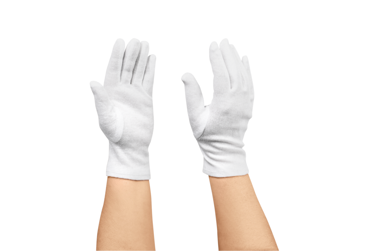 Gant en coton TRICOT, blanc
