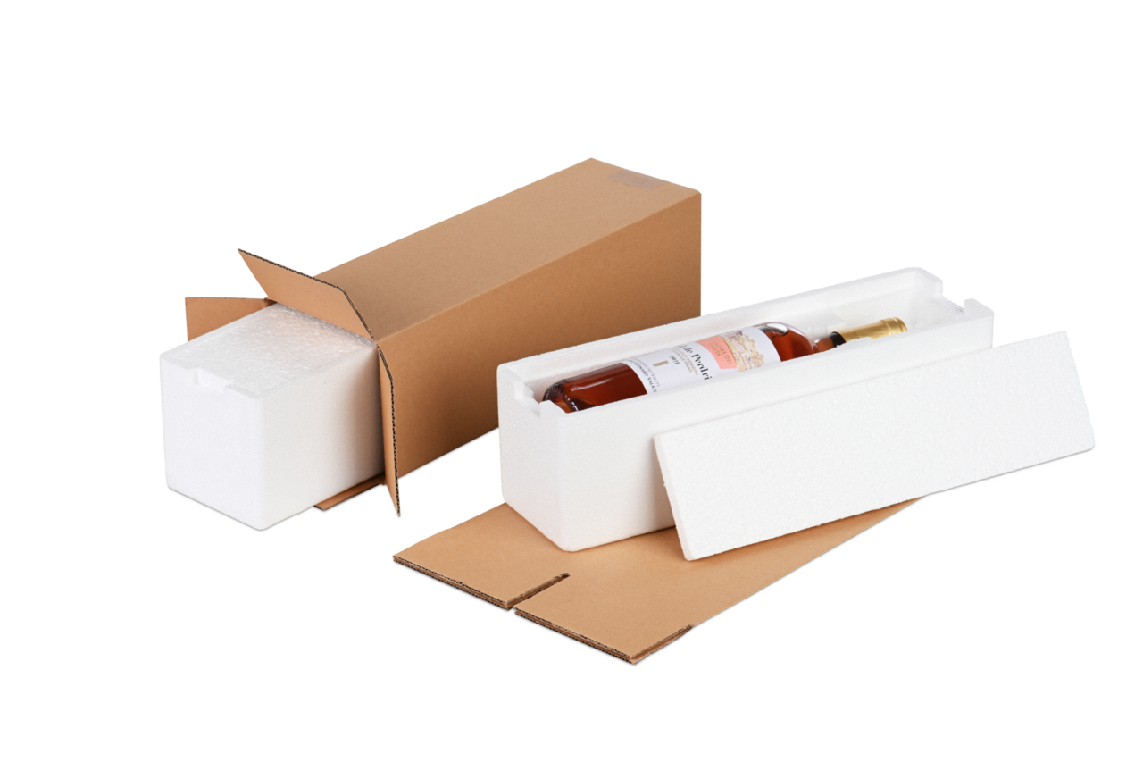 Set comprenant une boîte isotherme avec couvercle et un carton d'expédition