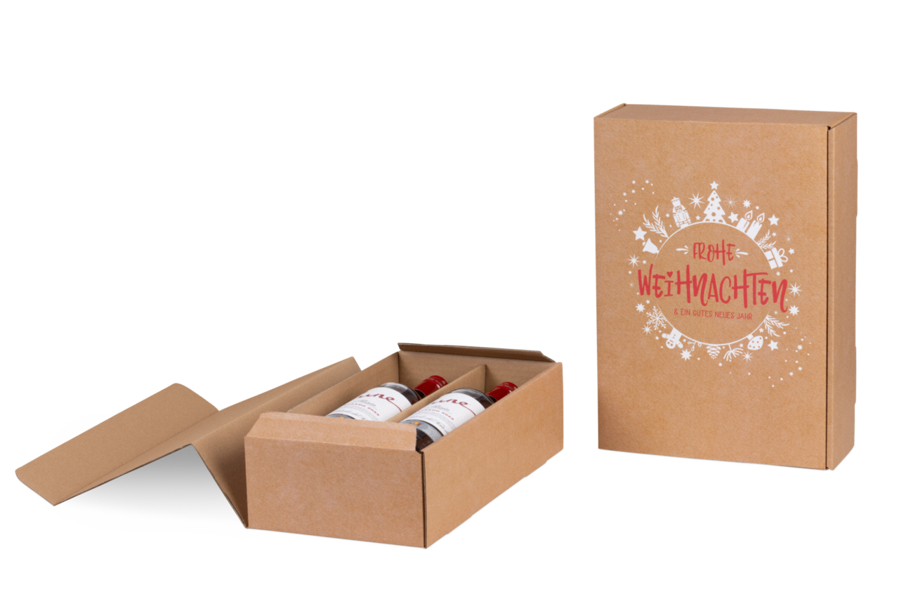 Carton cadeau pour bouteilles CHRISTMAS JOY