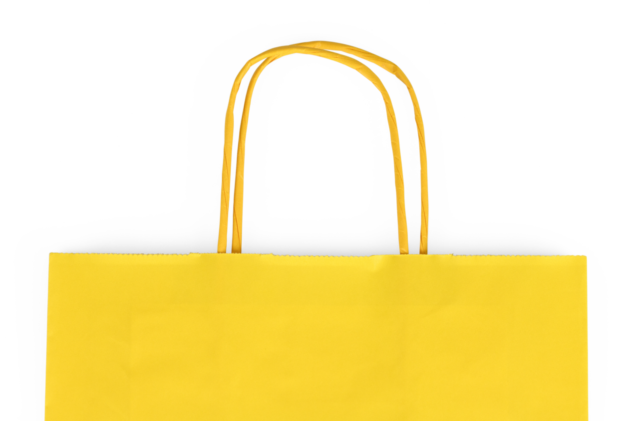 sacs en papier disponible en différentes tailles et couleurs comme le jaune, le vert, l'orange et le noir 