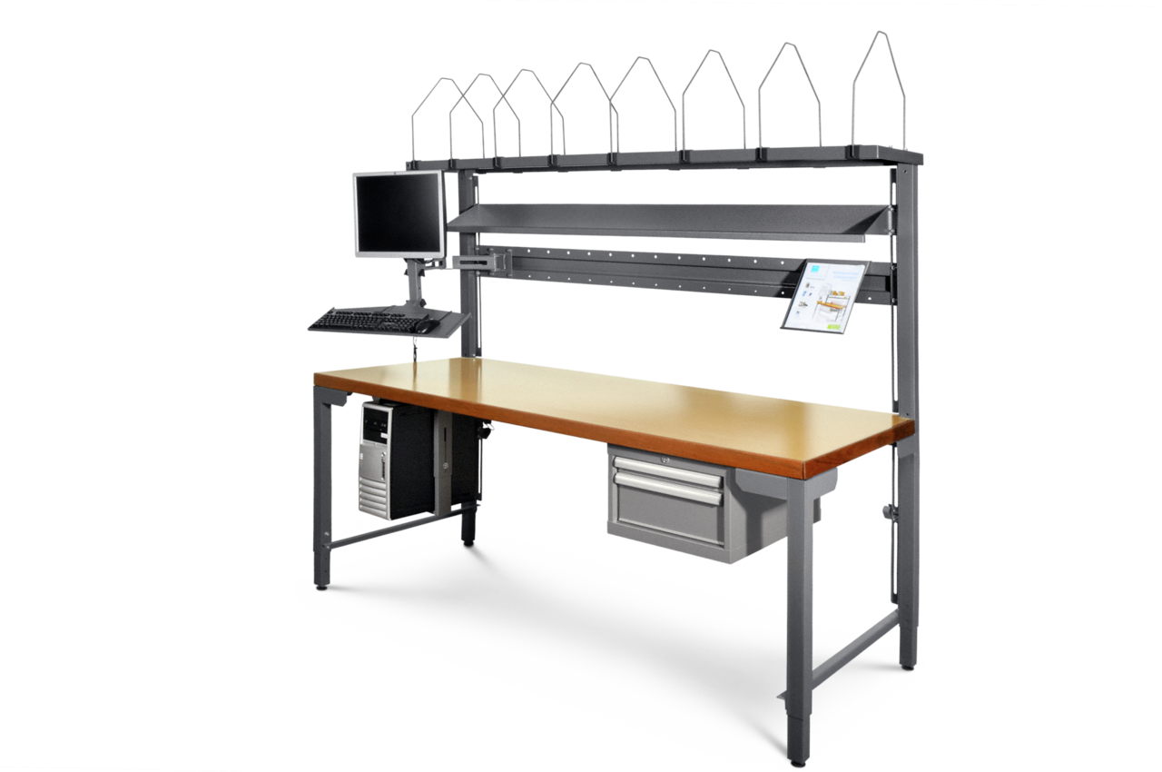 réf. 770.640 Table d’emballage équipée pour l’informatique 200 × 85 cm