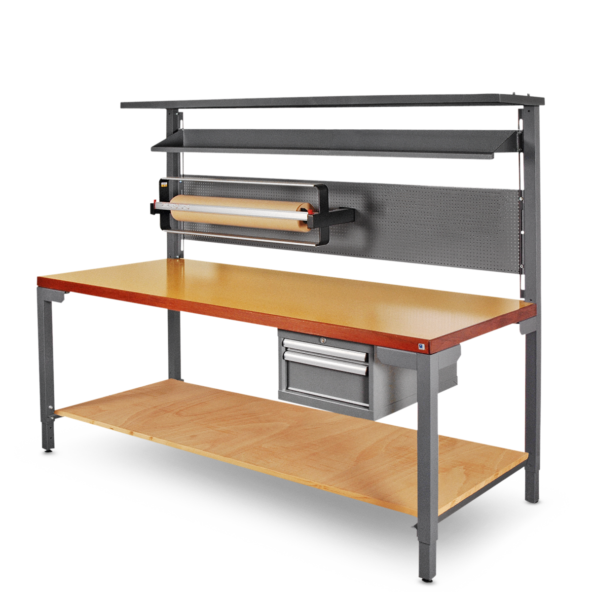 réf. 770.630 Table d’emballage avec dérouleur pour petits rouleaux 200 × 85 cm