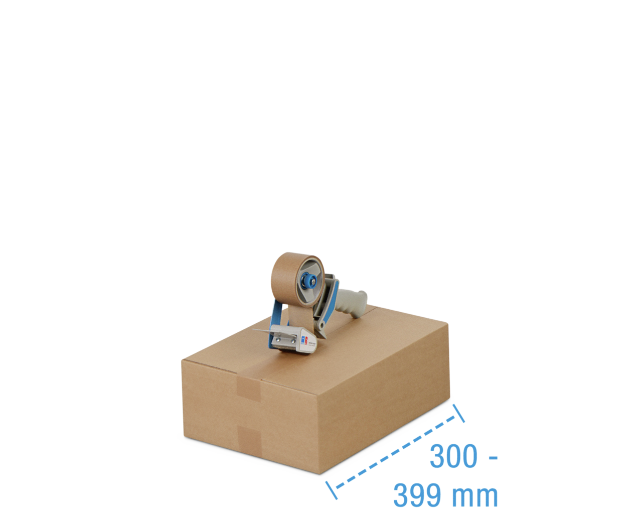 Boîte pliable simple & double cannelure brune, 300 à 399 mm de longueur