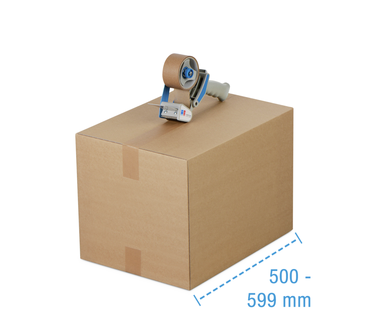 Boîte pliable simple & double cannelure brune, 500 à 599 mm de longueur